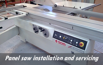 Panel saw installation and servicing